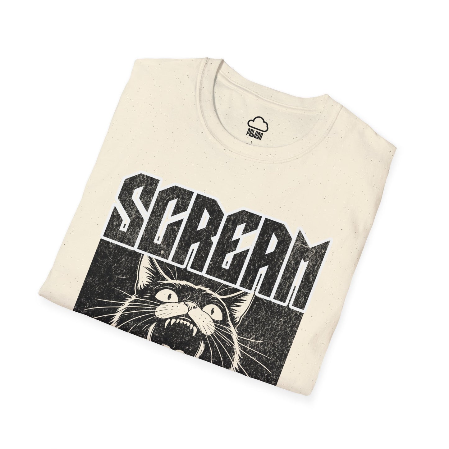 Cat Scream T-shirt - Pelusa Graphics Tees